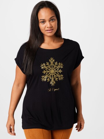 ABOUT YOU Curvy T-shirt 'Fabiola' i svart: framsida