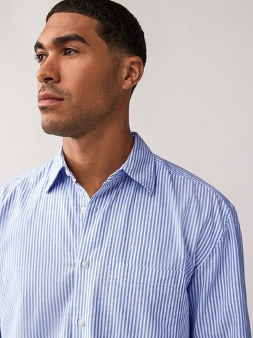 Next Regular fit Button Up Shirt in Blue