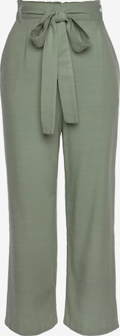 LASCANA Wide leg Pleat-Front Pants in Green: front