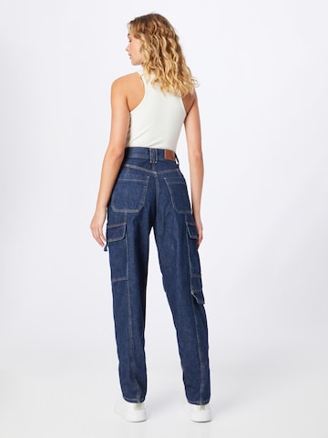 River Island Tapered Cargojeans in Blauw