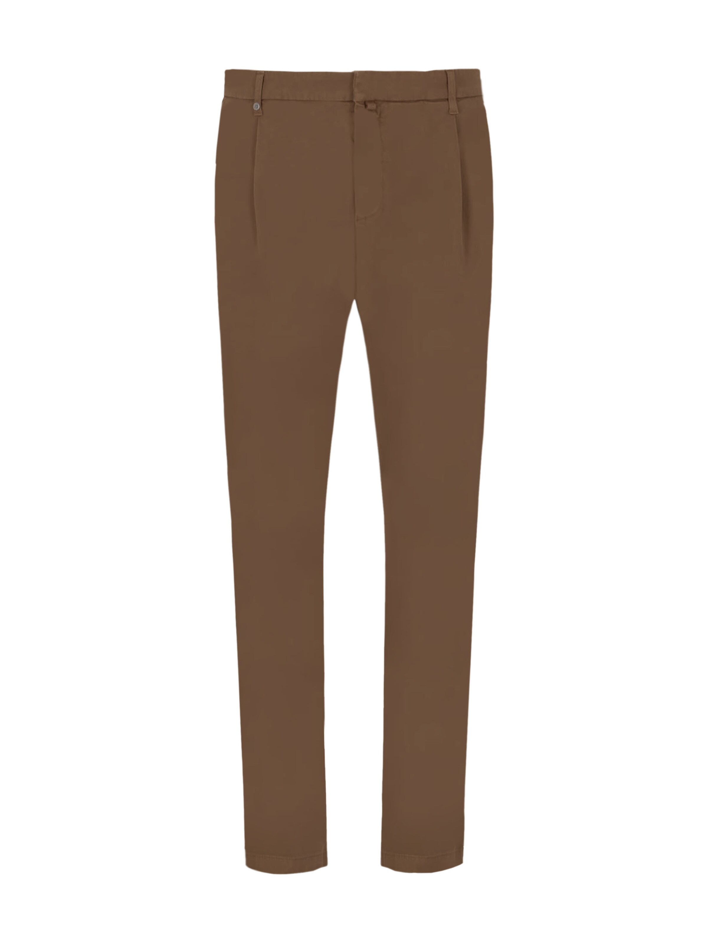 Distretto12 - Slimfit Pantalón plisado 'Rio Pence T. Giron' en marrón: frente