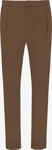Distretto12 Pleat-Front Pants 'Rio Pence T. Giron' in Brown: front