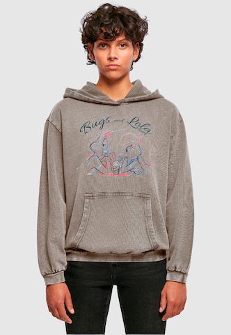 ABSOLUTE CULT Sweatshirt 'Looney Tunes - Bugs and Lola Sketch' in Grey: front