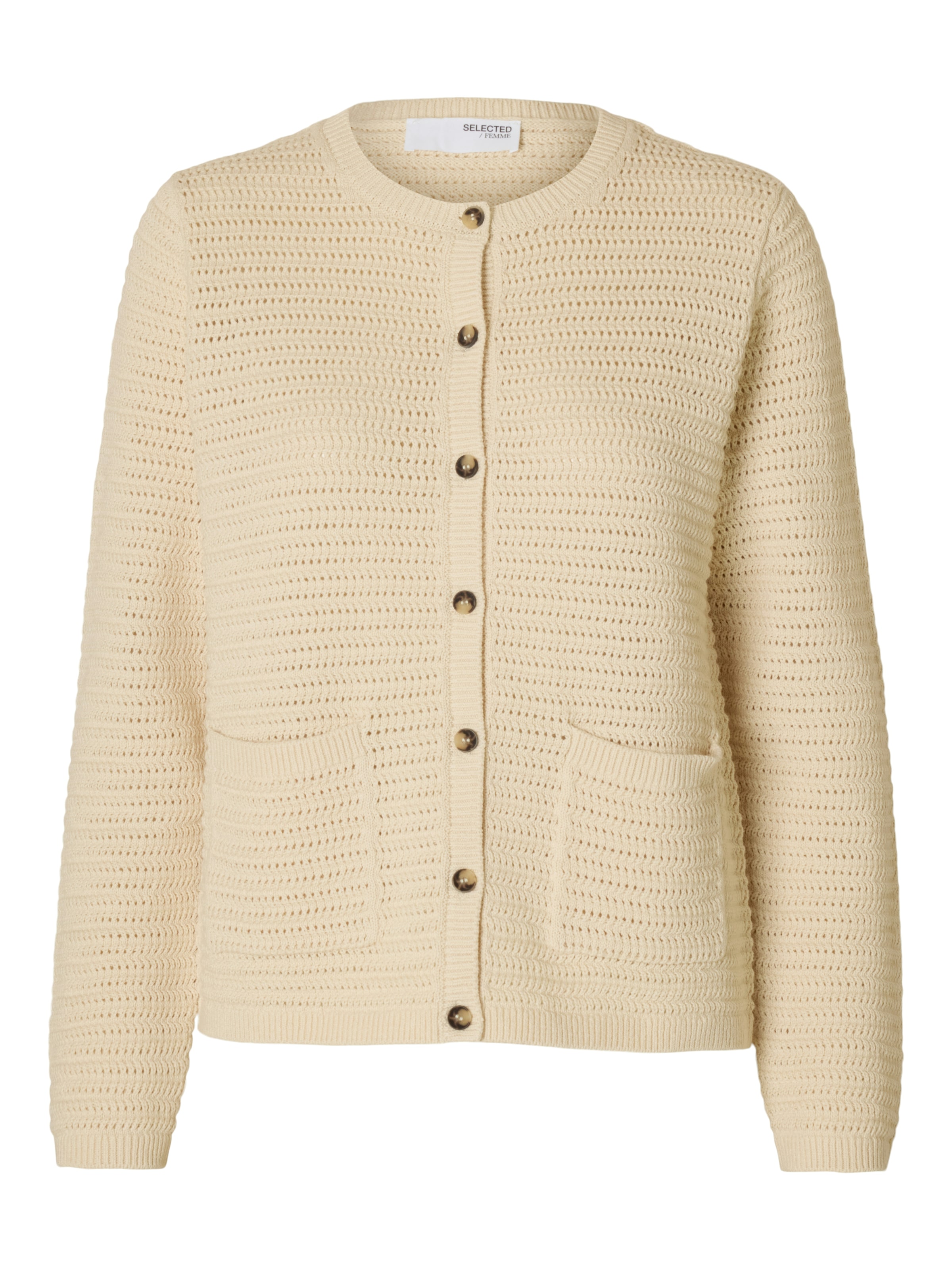 SELECTED Cardigan 'SLFVinna' i beige: forside