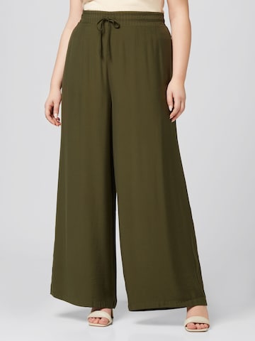 Guido Maria Kretschmer Curvy Wide leg Trousers 'Janay' in Green: front