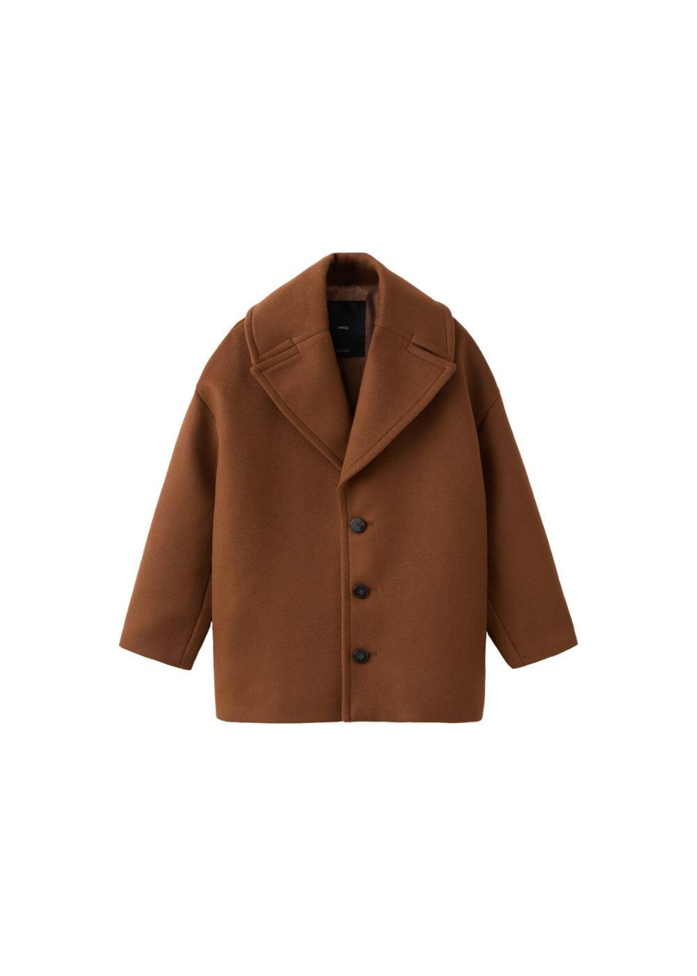 MANGO Between-Seasons Coat 'Love' in Brown: front