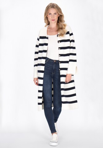 DreiMaster Maritim Gebreid vest in Wit: voorkant
