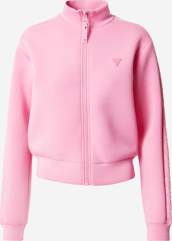 GUESS Zip-Up Hoodie 'New Allie' in Pink: front