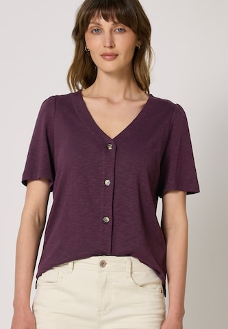 Street One Studio Knit Cardigan in Purple: front