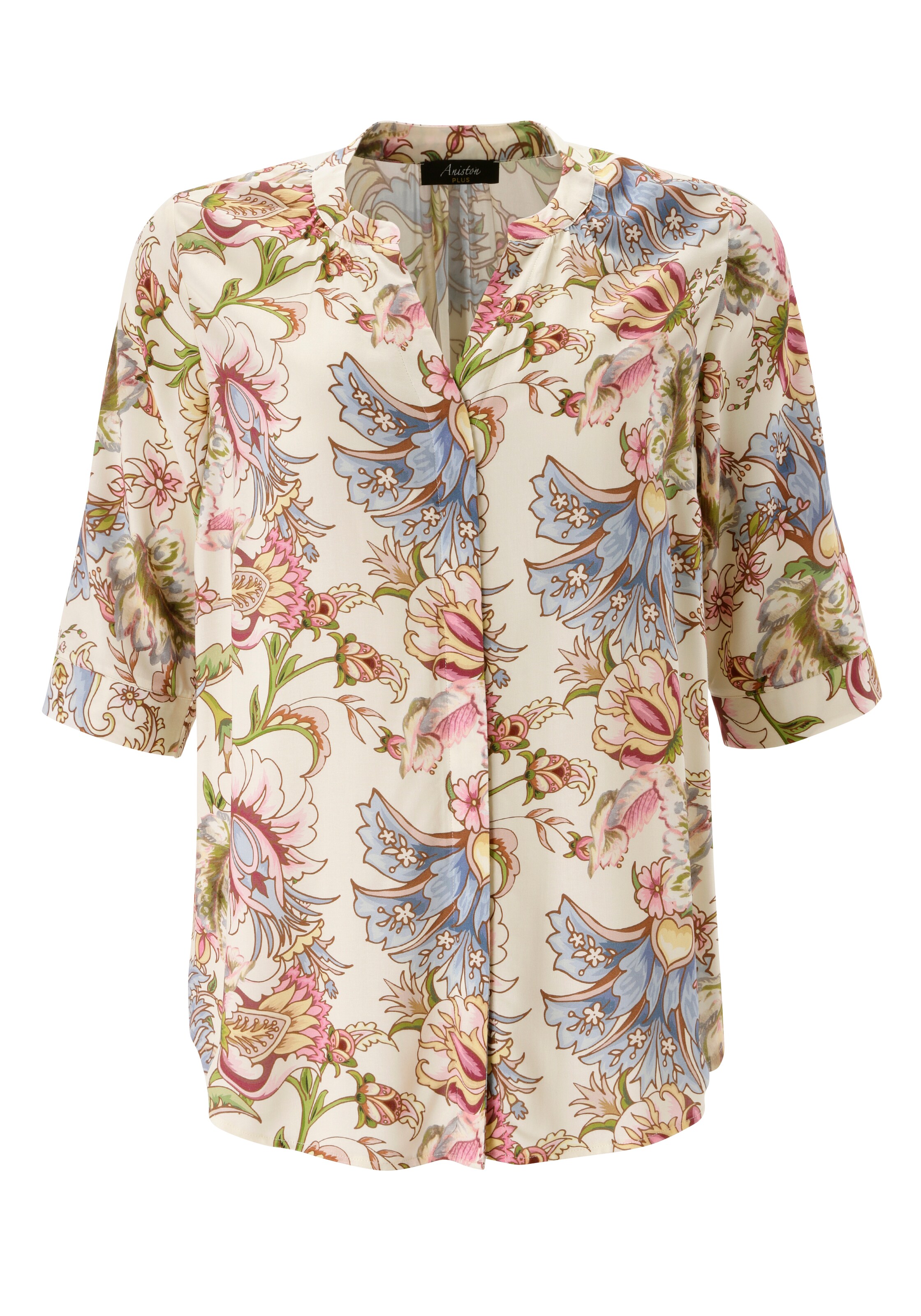 Aniston Bluse in beige / blau / grün / pink, Produktansicht