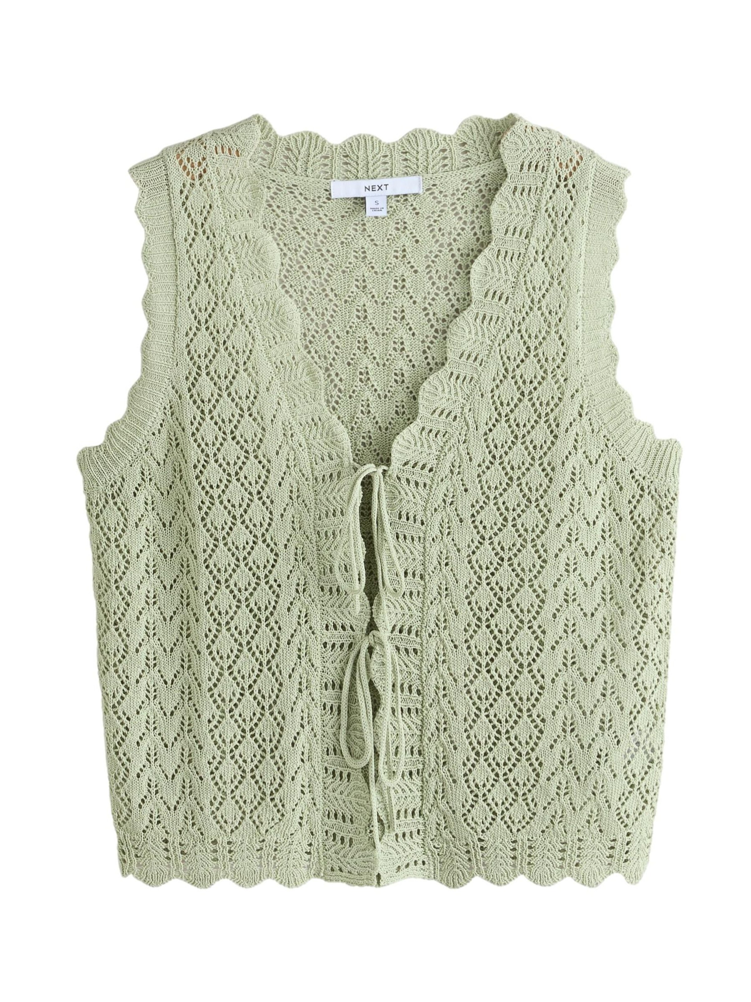 Next Strickweste in Grün: Vorderseite