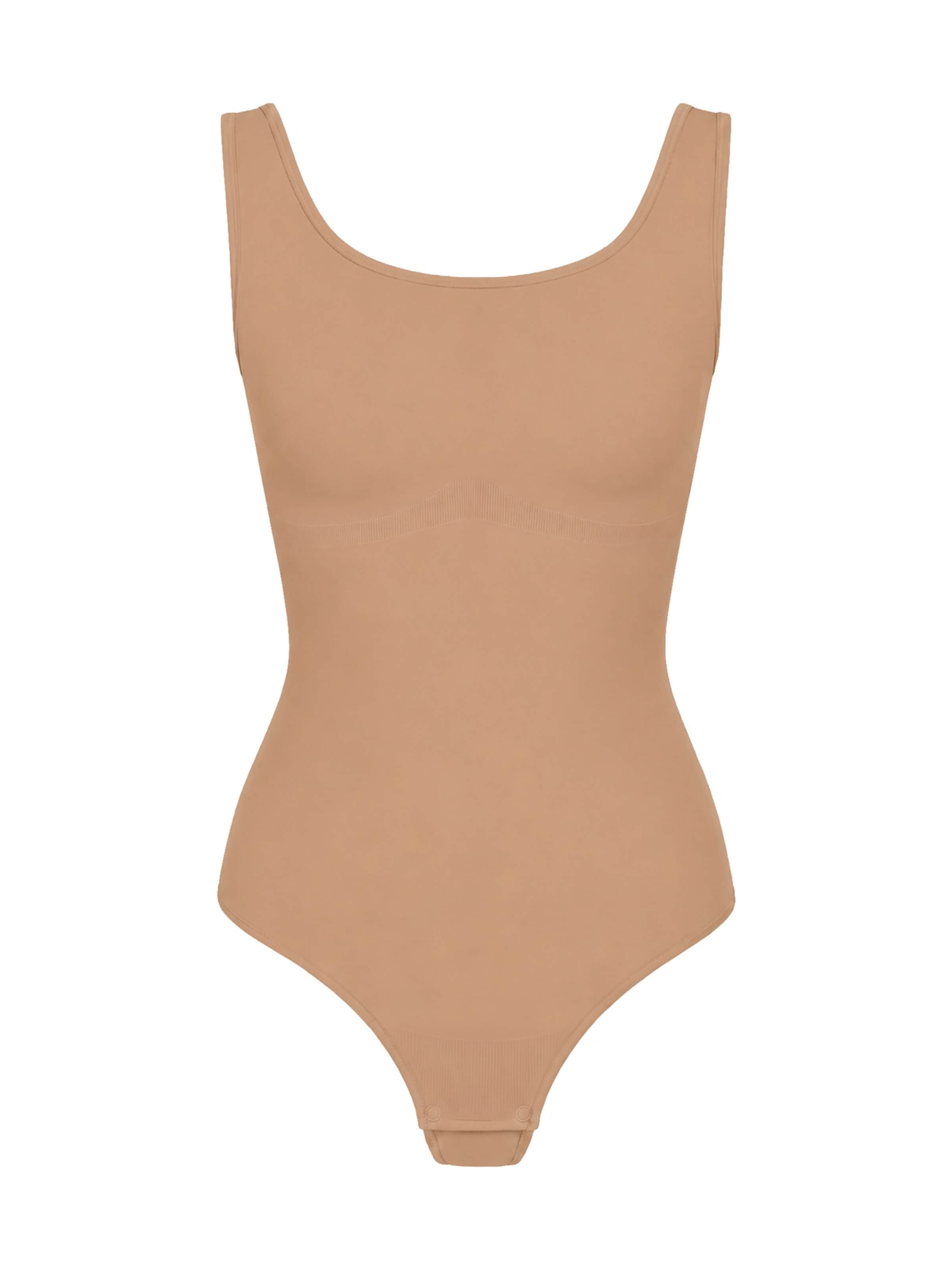 Body modellante 'Tank Sculpting Bodysuit with String' di cfab in beige: frontale