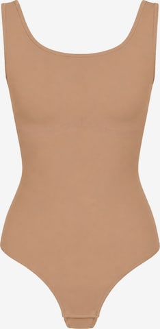 Body modellante 'Tank Sculpting Bodysuit with String' di cfab in beige: frontale