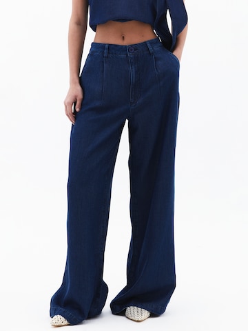 Wide Leg Pantalon à pince OXXO en bleu : devant