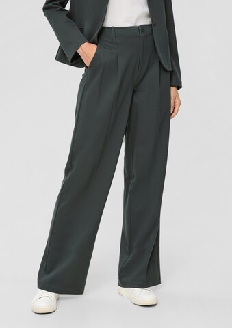 Wide Leg Pantalon à pince s.Oliver en gris : devant