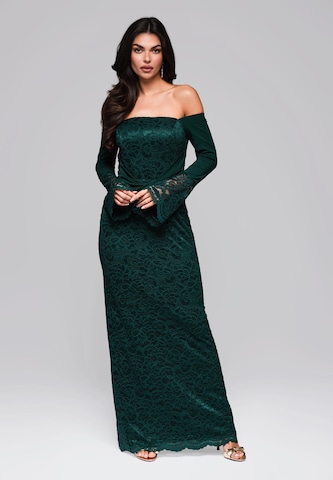 Robe de soirée Ombre en vert : devant