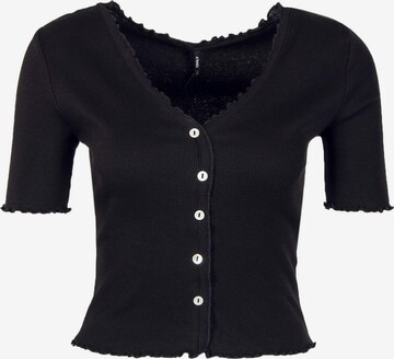 ONLY Koszulka 'Laila Button' w kolorze czarny: przód
