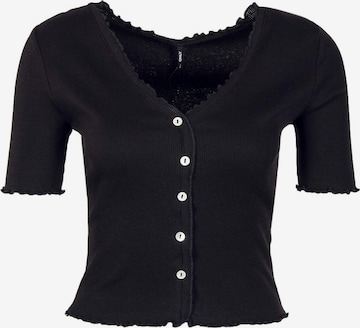 ONLY - Camiseta 'Laila Button' en negro: frente