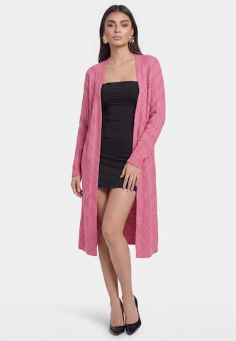 faina Gebreid vest in Roze: voorkant