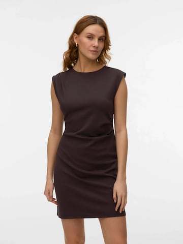 VERO MODA Dress 'Vero Moda Jurk Vmsmilla Ss O-neck Short Dress Exp 10354644  Dames' in Brown: front