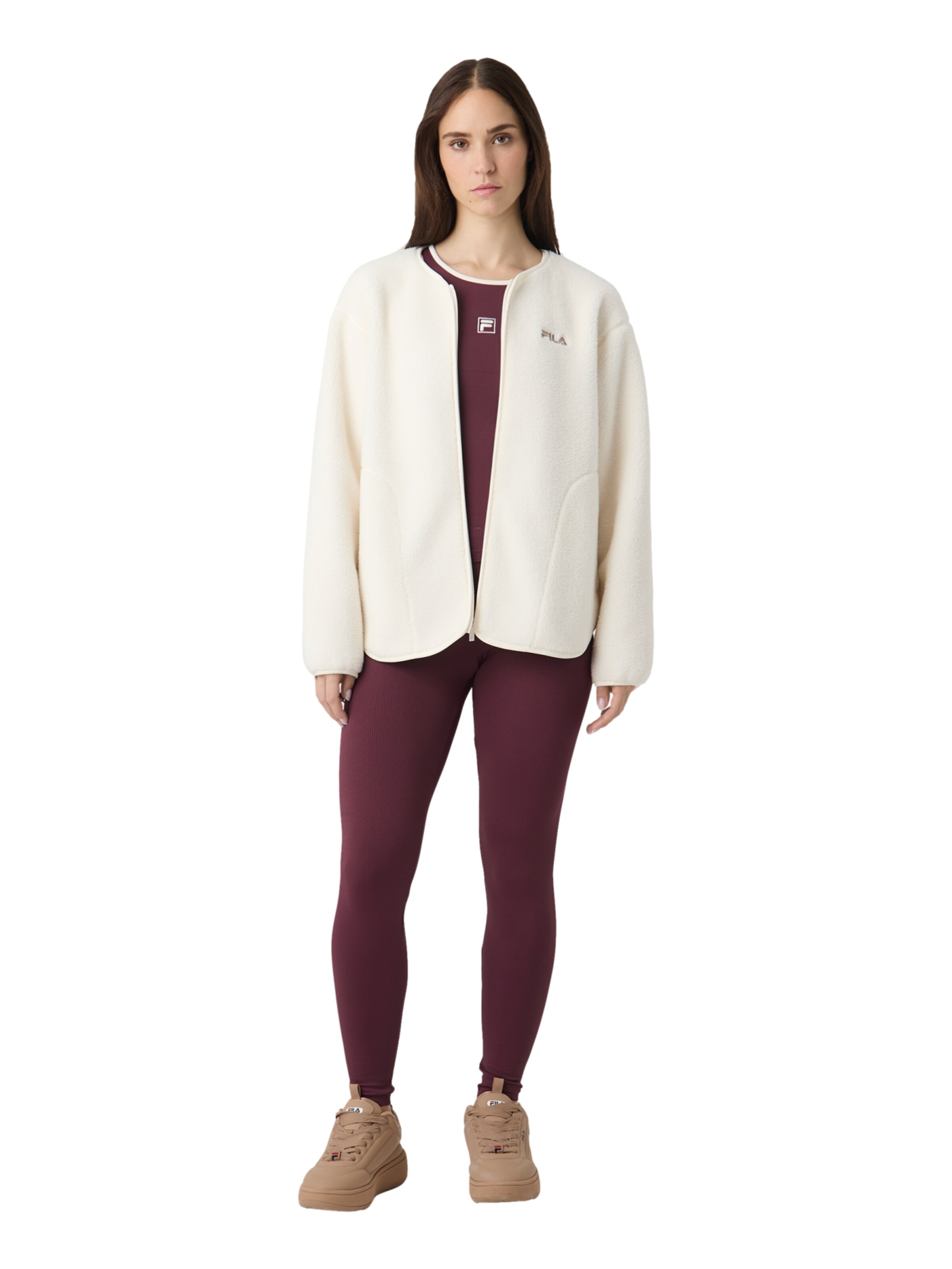 Giacca di pile 'CASSIANO' di FILA in bianco