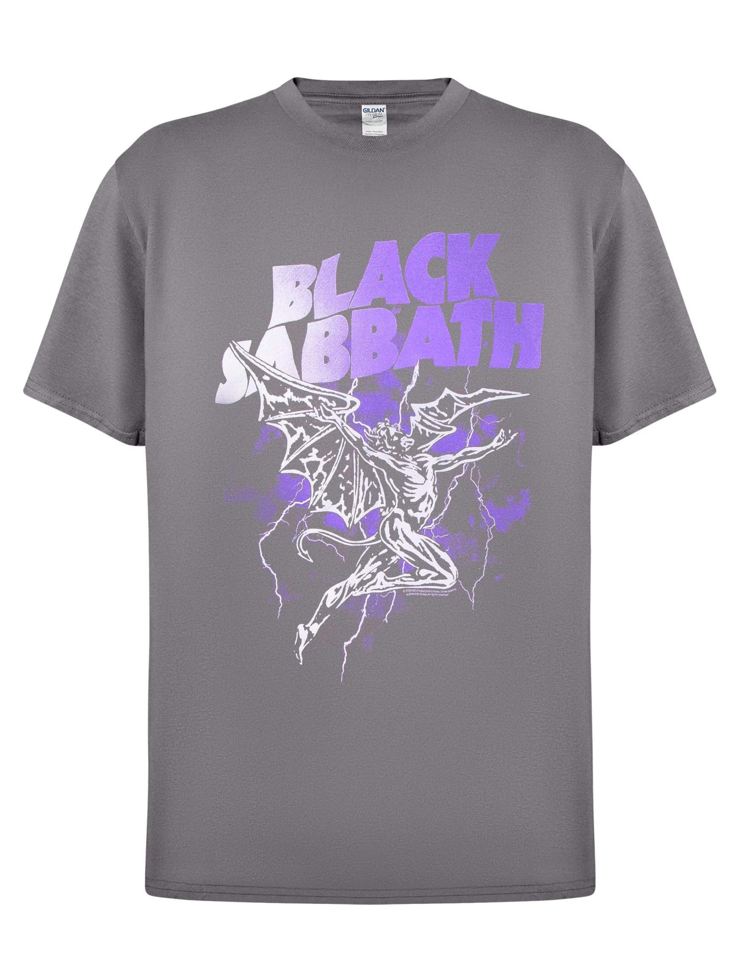 BLACK SABBATH Shirt 'Black Sabbath Henry Lightning T-Shirt' in Grey: front