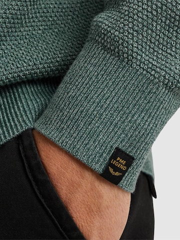 PME Legend Tröja 'Pullover with waffle texture' i blå
