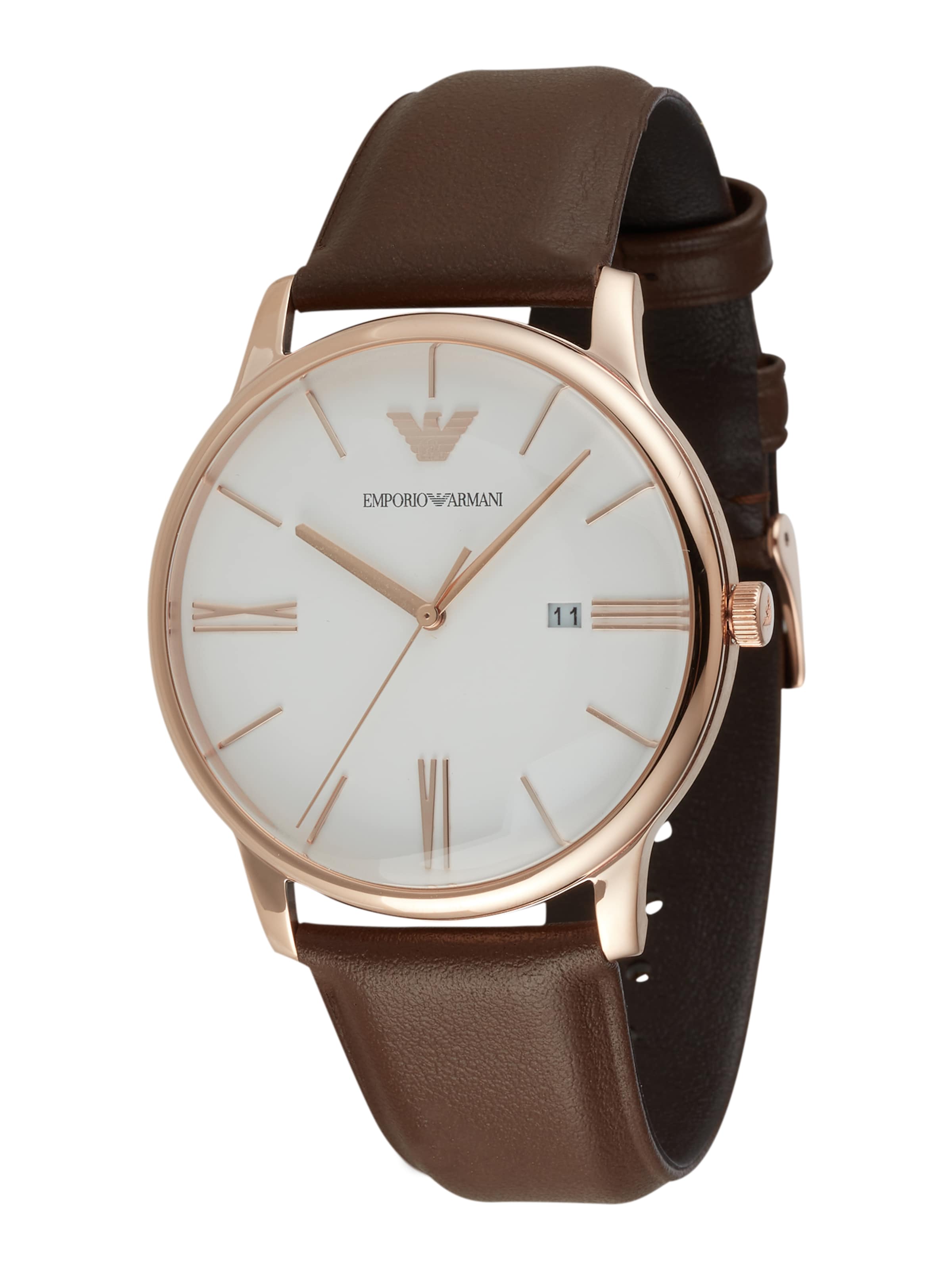 Emporio Armani Analogt ur i brun: forside