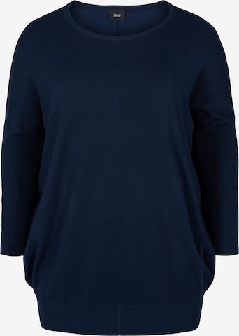 Zizzi Sweater 'MCARRIE' in Blue: front