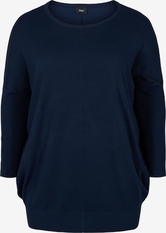 Zizzi Sweatshirt 'MCARRIE' in Blue: front