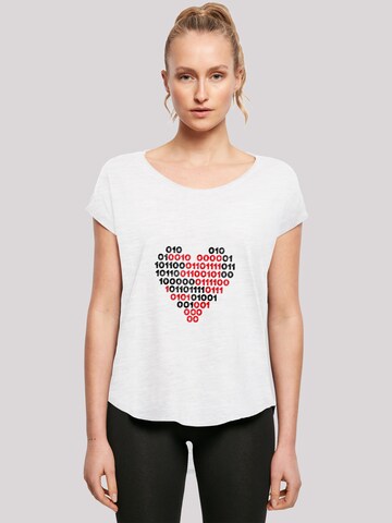 T-shirt 'I love you 01001001 Binary Code Herz Valentinstag' F4NT4STIC en blanc : devant