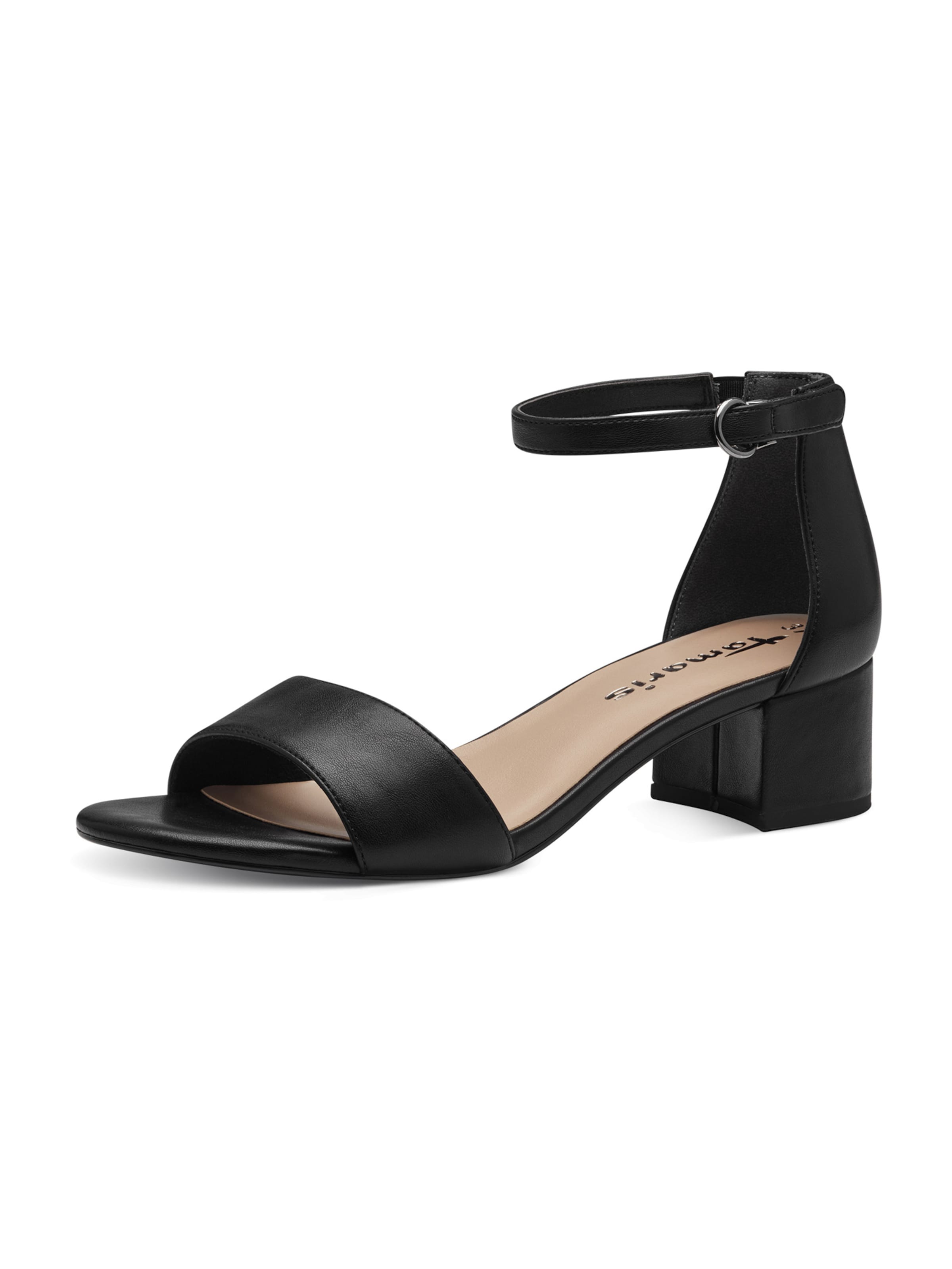 Sandales Tamaris en noir : devant