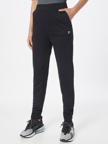 FILA Tapered Workout Pants 'ROSETO' in Black: front