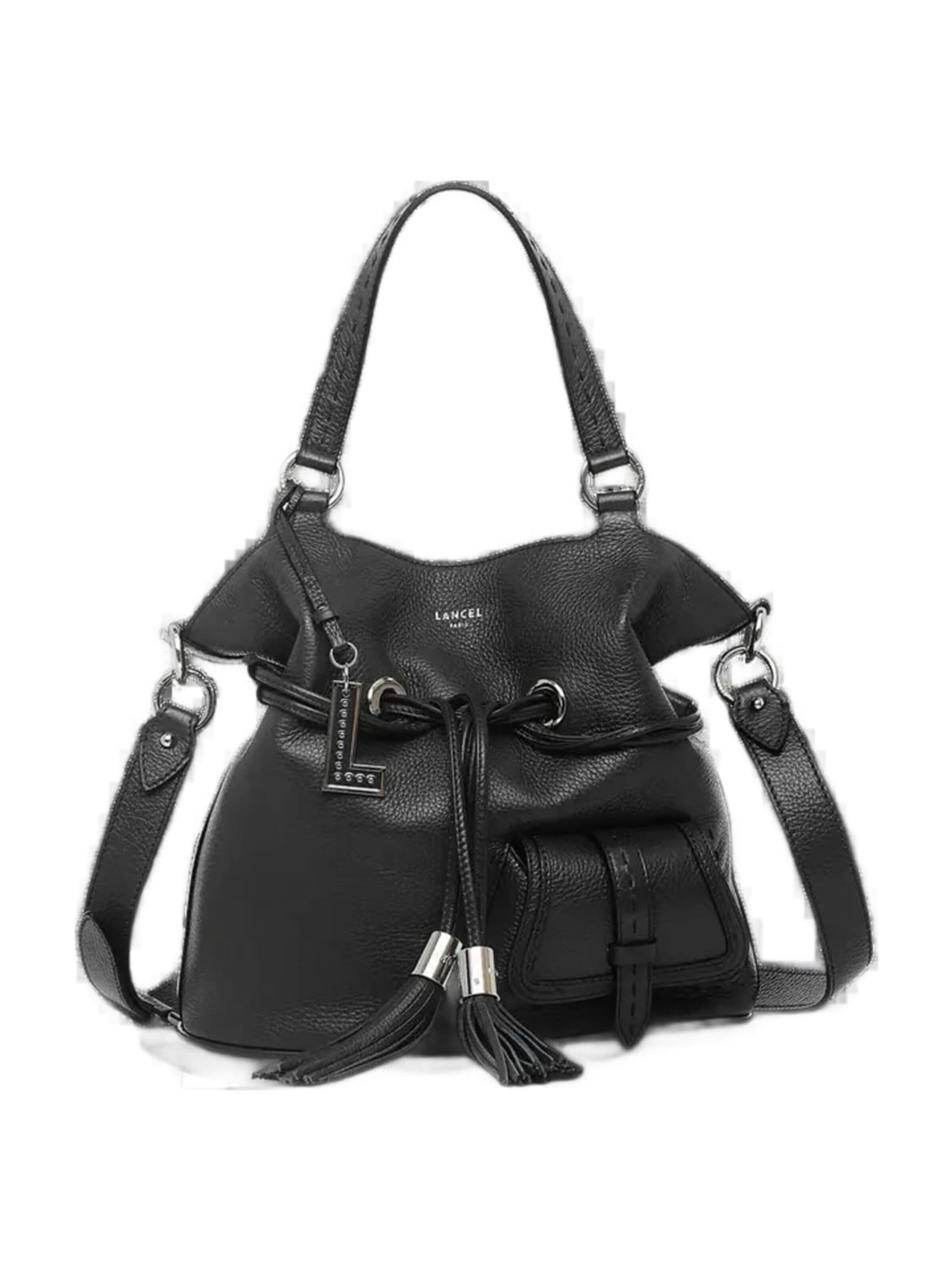 Lancel - Mala de bolsa 'Lancel Sac Seau M 1Er Flirt Noir/Argent' em preto: frente
