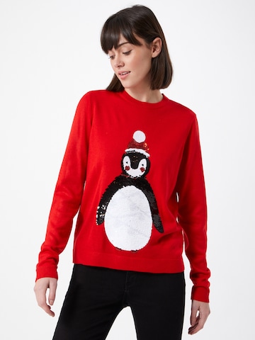 Pull-over 'Xmas' ONLY en rouge : devant