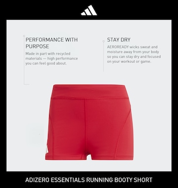 ADIDAS PERFORMANCE Skinny Workout Pants 'Adizero' in Red