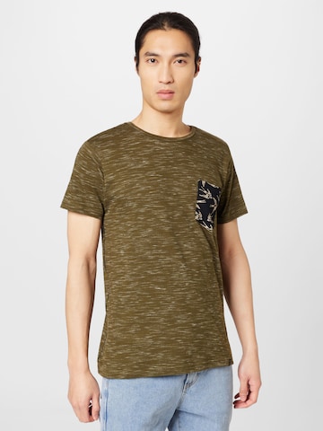 INDICODE JEANS T-shirt 'Blane' i grön: framsida