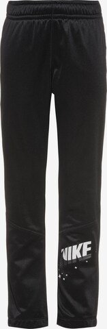 NIKE Tapered Workout Pants in Black: front