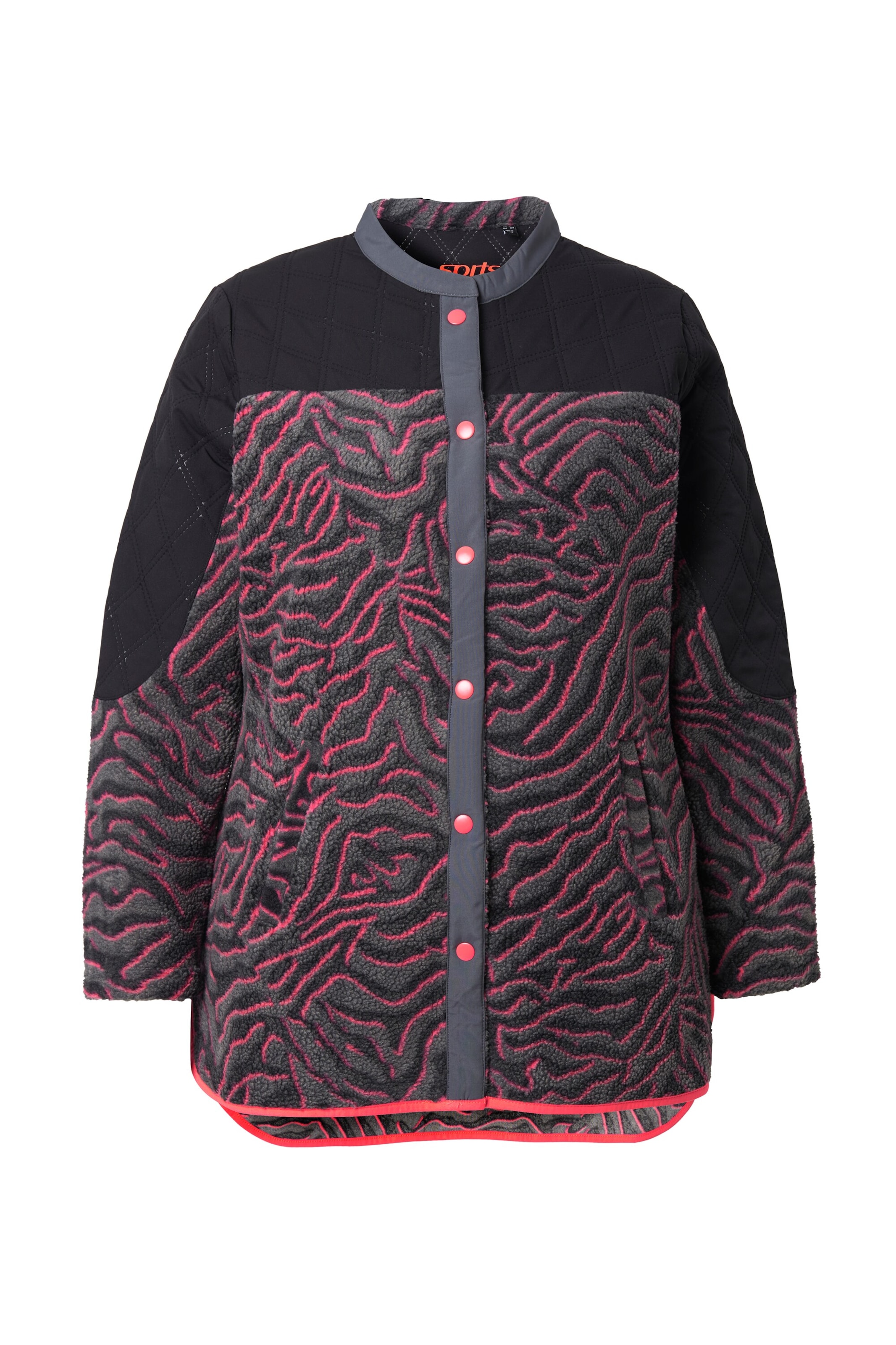 Ulla Popken Sweatjacke in Schwarz: Vorderseite