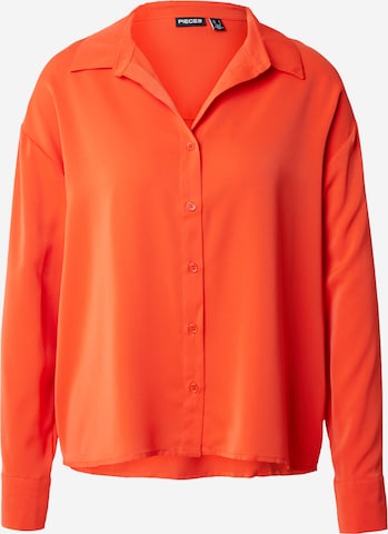 PIECES Bluse 'FRANAN' i oransje: forside