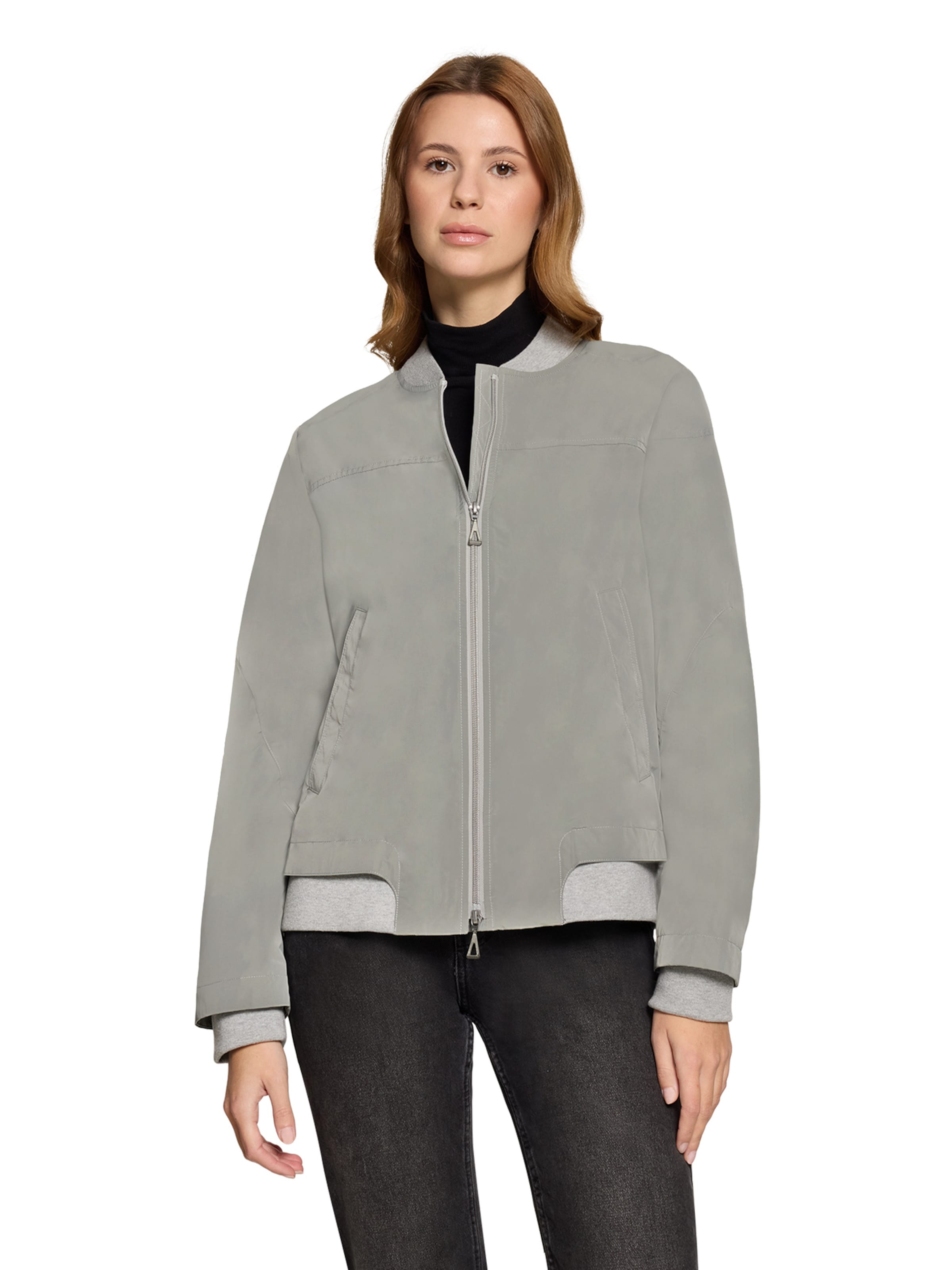 Amber & June Between-Season Jacket in Blue: front