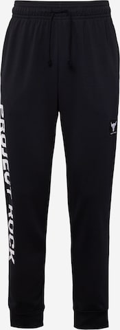 Effilé Pantalon de sport UNDER ARMOUR en noir : devant