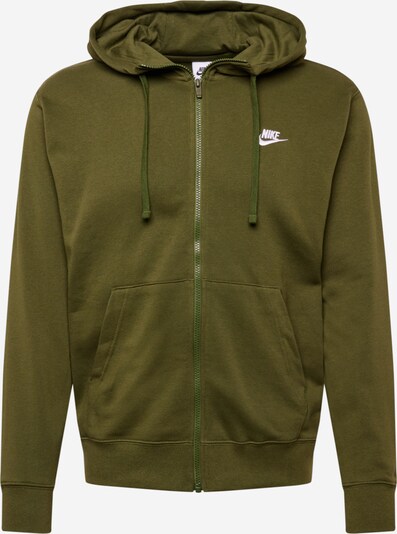 Nike Sportswear Sweatjacke in khaki / weiß, Produktansicht