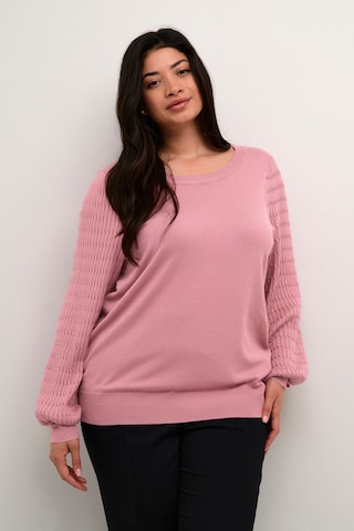 Pullover 'Lini' di KAFFE CURVE in rosa: frontale