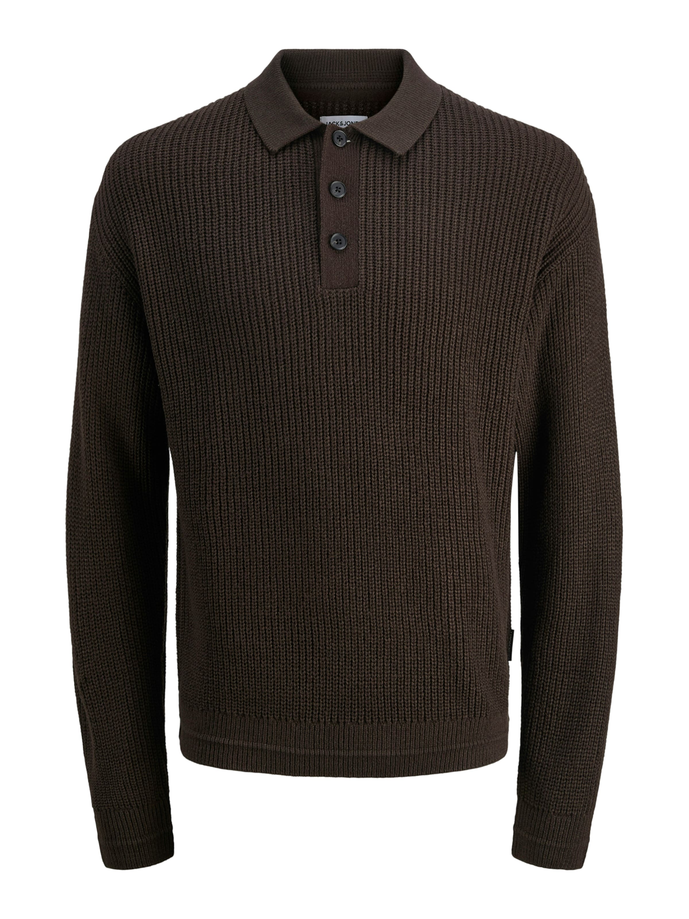 JACK & JONES Пуловер 'JJKAITO' в кафяво: отпред