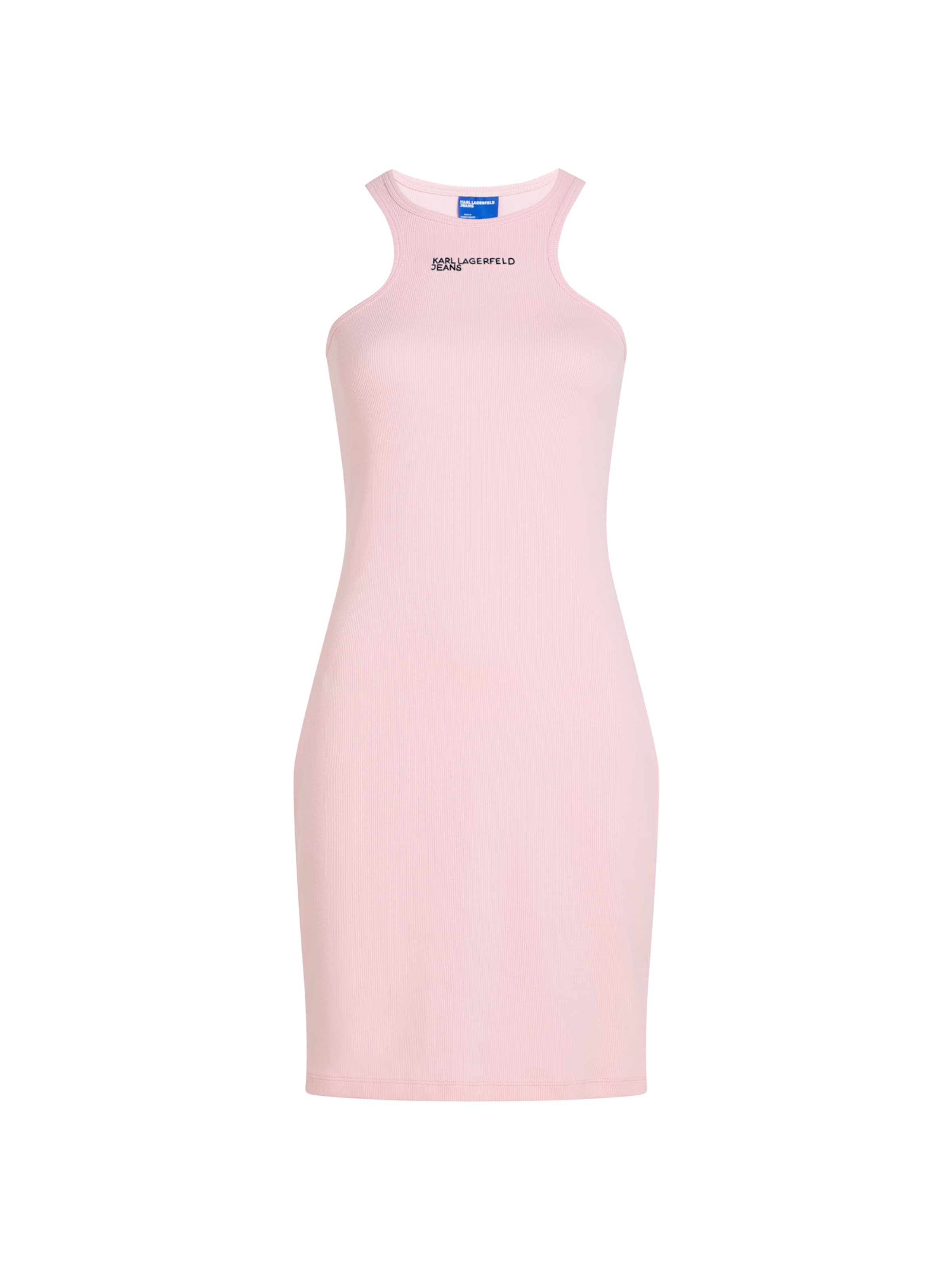 KARL LAGERFELD JEANS Cocktail dress ' Geripptes Racerback-Kleid ' in Pink: front