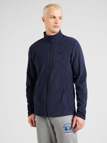 4F Athletic Fleece Jacket in Blue: front