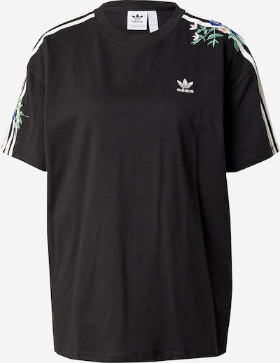 ADIDAS ORIGINALS Camisa 'Floral Loose ' em azul escuro / preto / branco, Vista do produto