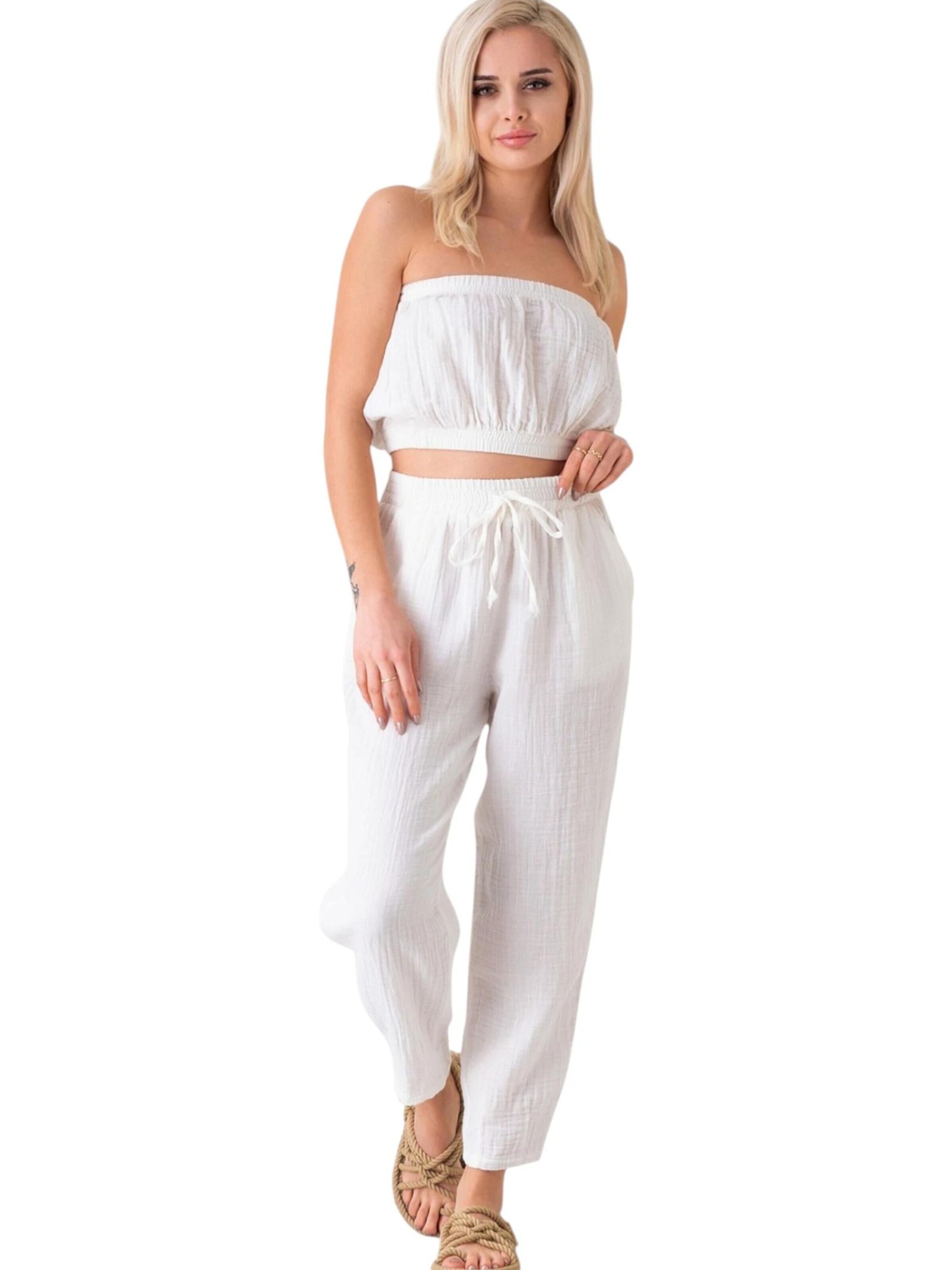WENOR Tapered Broek 'TANORA' in Wit