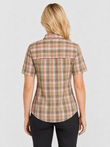 deproc Athletic button up shirt 'Outdoorbluse Copper Damen Kurzarmbluse kariert Funktionsbluse' in Green